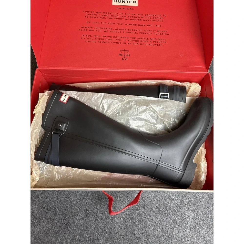 Hunter Original Tall Rain Boots Black Matte Womens Size 7 US Waterproof S1
